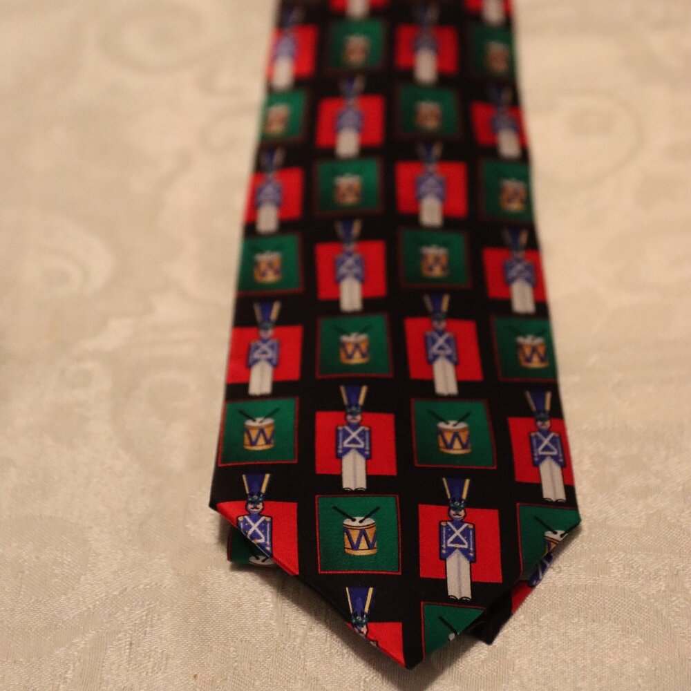 Holidays Men's 100% Silk Little Drummer Boy Tie Holiday Festive Fun